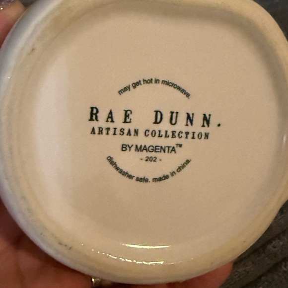 Rae Dunn Cream Mug with Green Tea Design - Picture 6 of 6